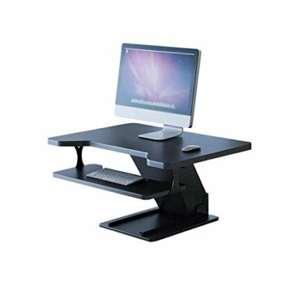 JJDNZ Black Office Computer Desk, Folding Laptop Shelf Table Can Be Raised and Lowered