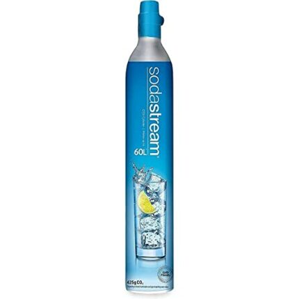 SodaStream 60 Litre Spare Gas Cylinder for Sparkling Water Maker, CO2 Cylinder for Making Fizzy Carbonated Water at Home (Screw In Blue Gas, comp