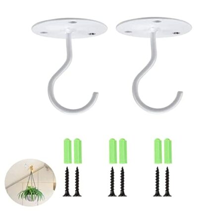 TSKDKIT Ceiling Hooks for Hanging Plants, Heavy Duty Brackets Wall Mount Hooks Metal Ceiling Brackets for Hanging Wind Chimes, Light, Bird Feeder