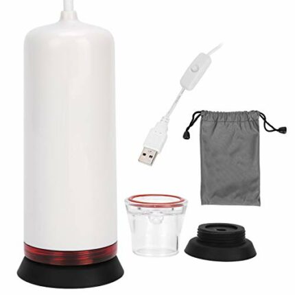 Electric Vacuum Pump, Portable Vacuum Bag Pump + Transparent Wet Suction Port + Silicone Adapter Automatic Vacuum Pump Vacuum Sealer Food Vacuum