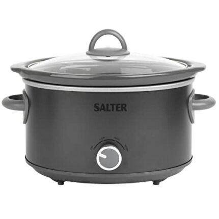 Salter EK4612 Cosmos 3.5 Litre Oval Slow Cooker, Removable Ceramic Cooking , One Pot Solution, 3 Heat Settings, Cool Touch Handles, Adjustable Te
