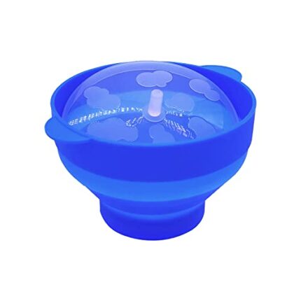 Silicone Popcorn Bowl with Handle and Lid Microwave Popcorn Maker Collapsible Popcorn Machine for Home, Party, Watch Movie, (15*12.7*8.5 cm)