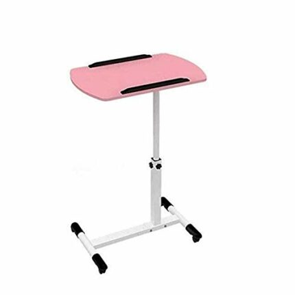 WODMB Pink Folding table Garden Tables dining table Tables,Portable Adjustable Height Laptop Desk Bed Sofa Pc Stand Lapdesks Wheels Home Furnitur
