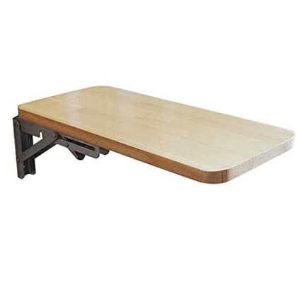 Wood Wall Mounted Folding Table Kitchen Dining Table Home Office Work Laptop Computer Desk, Hanging Drop-Leaf Fold Down Wooden Bookshelf Learning