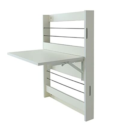 Wall Mounted Desk,Folding Drop-leaf Table with Bookshelf,Foldable Bookshelves,Space-Saving Fold Down Computer Laptop Writing Workbench,for Home O