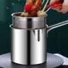 UPKOCH 1 Set Kitchen Fry Pot Deep Frying Basket with Tong Food Cooking Pot Mesh Fryer Basket with Fried Wire Baskets Deepen Milk Pan with Basket