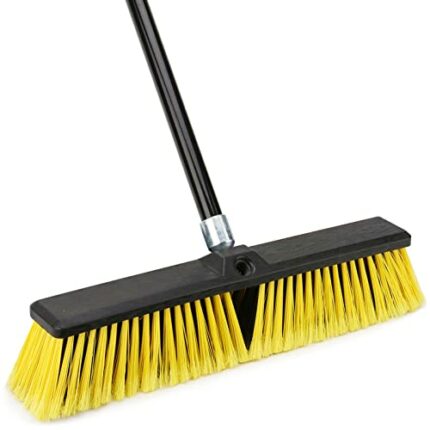 Garden Broom Outdoor Heavy Duty,Telescopic Long Handle with Stiff Bristles Concrete Brooms Floor Brush for Cleaning Scrubbing Driveway Yard Tile