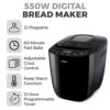 Tower T11003 2 lb Digital Bread Maker with 12 Automatic Programs, 13 Hours Delay Timer, 60 Minutes Keep Warm Function, Adjustable Crust Control,
