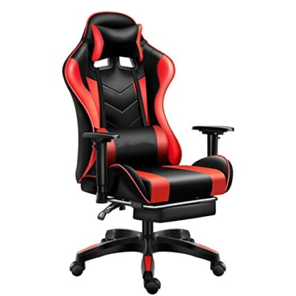 FMXQYH Gaming Chair for Adults, Ergonomic Office Chair with Footrest, PU Leather Material Computer Chair Can Be for Office, Home and Playing Game