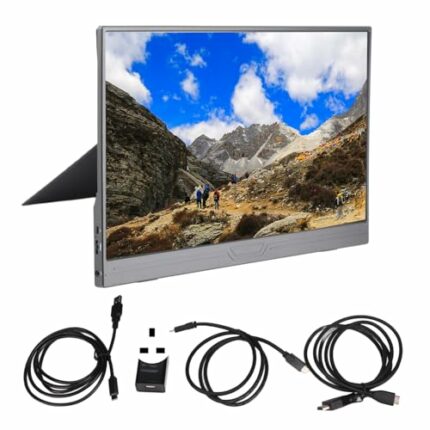 banapoy Portable Monitor for Laptop, 1920x1080 15.6in 1080P IPS HDR Travel Monitor Eye Care Screen Gaming Monitor, HDMI Type C Computer Display,