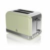 Swan ST19010BLN Retro 2-Slice Toaster with Defost/Reheat/Cancle Functions, Cord Storage, 815W, Retro Blue