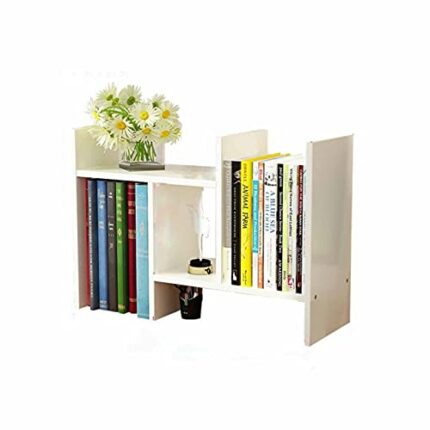 Desktop Bookshelf, Office Storage Shelf, Multipurpose Wood Display Shelf Rack, Freestanding Bookcase for Home, Office and Documents Storage