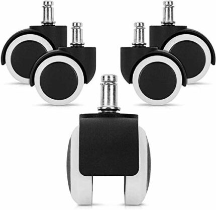 GTYT Office Chair Caster Wheels Replacement Furniture Caster Heavy Duty Swivel Chair Wheels PU Double Wheel Universal Standard Stem 11x20mm,for C