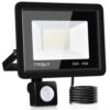 100W Security Lights Outdoor Motion Sensor, 10000LM PIR LED Floodlights 6500K Cold White IP66 Waterproof Outside Lights with Sensor Black Shell,