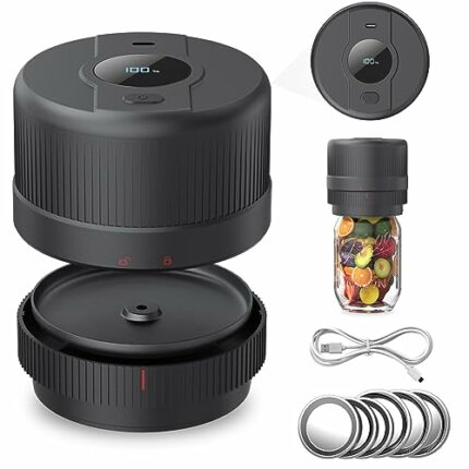 Electric Vacuum Sealer For Mason Jars ，Automatic Jar Sealer Kit for Food Storage with Wide & Regular Mouth Mason canning Compatible with FoodSave