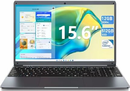 SGIN Laptop 15.6 Inch Laptop 12GB RAM 512GB SSD Storage(TF Card 512GB), 1080P FHD Celeron N5095, Full Size Keyboard, PC Notebook with 2xUSB 3.0,