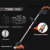 XH&XH Cordless Brushcutter 21V Lawn Mower Wire Lawn Trimmer Lightweight Lawn Trimming Tool with Telescopic Battery for Garden Weed Cleaning