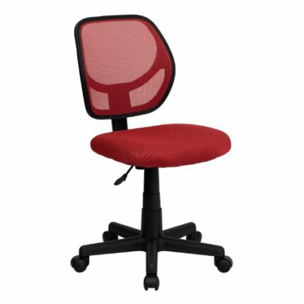Flash Furniture Mid-Back Mesh Swivel Task Chair, Metal, Red, 55.88 x 54.61 x 18.41 cm