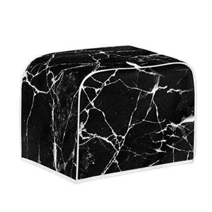 Kuiaobaty 2 Slice Toaster Cover Black Marble Texture,Bread Maker Cover Dustproof Caps for Two Slice Toaster Kitchen Appliance