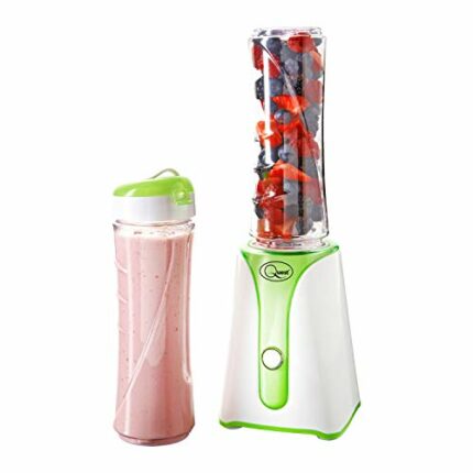 Quest Personal Blender & Smoothie Maker | 350 Watt | Includes 2x 600ml Portable Bottles | One Touch Button | Slimline, Portable and Compact | Sta