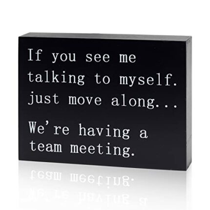 Black Home Office Desk Decor -Inspirational Desk Decor-Funny Office Desk Decor Box Sign Gift- Home Office Decorations Supplies - Cute Cubicle Des