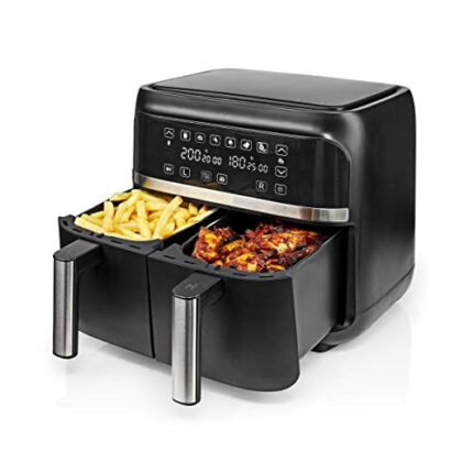 Ex-Pro Dual Air Fryer, Double Drawer Non-Stick 2x 3.8L XL Frying Baskets for Independent Cooking, 7.6L, Digital Touch Display with 6 Presets, Syn