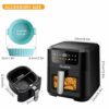 5.5 Liter Digital Air Fryer | Transparent cooking window | Air Fryer |Touch screen design| 8 Cooking Presets | Adjustable Temperature |1500W|Come
