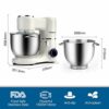 Vospeed Stand Mixer 1500W 8L Cake Mixer Electric Kitchen Food Mixer with Stainless Steel Bowl, Beater, Dough Hook, Whisk for Baking, Dishwasher S