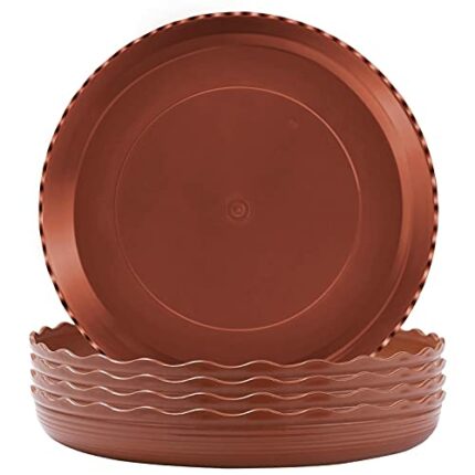 TStarJungle 5 Pack Plant Saucers, Flower Pot Drip Trays for Indoor/Outdoor Plants Garden Saucers Plant Pot Saucer Trays, Surface Protection for H