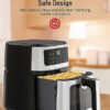 Symdral Air Fryers, 1500W Compact Fryer with 8 Presets, Max 200℃ Setting 5L Digital Oven Rapid Circulation, Display,Viewing Window,Nonstick & Dis