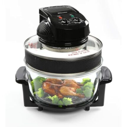EMtronics EMHO17EXB 17 Litre Halogen Oven Air Fryer Cooker 1400W with 60 Minute Timer and Temperature Control - Black