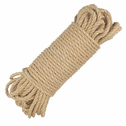 jijAcraft 5mm Jute Twine Rope, 20M Garden Twine String Thick Rope, Strong Hemp Rope Garden String for DIY Cat Scratcher, Gardening and Arts Craft