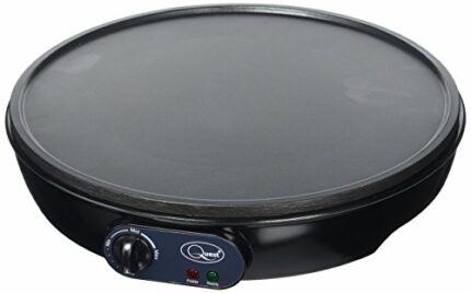 Quest 35540 Electric Pancake & Crepe Maker / 12" Non-Stick Hot Plate With Raised Edges For Reduced Wastage/Adjustable Temperature/Wooden Spreader