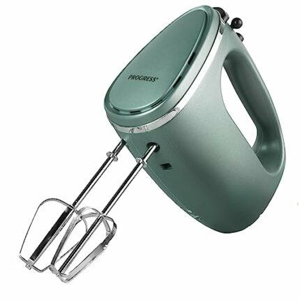 Progress EK4249PSHIMMERGRNWK Shimmer Hand Mixer - Electric Hand Held Whisk, 5 Speeds & Turbo Function, Easy Eject Button, Includes Stainless Stee