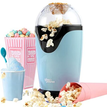 Giles & Posner EK0493GSBL Electric Popcorn Maker – Hot Air Circulation, Measuring Cup Included, Ready in 3 Mins, Oil-Free Healthy Snacks, Ideal f