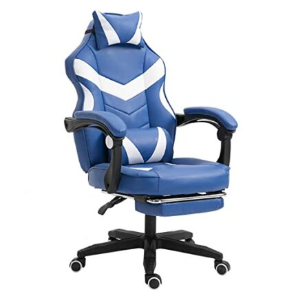 FMXQYH Gaming Chair for Adults, Ergonomic Office Chair with Footrest, PU Leather Material Computer Chair Can Be for Office, Home and Playing Game