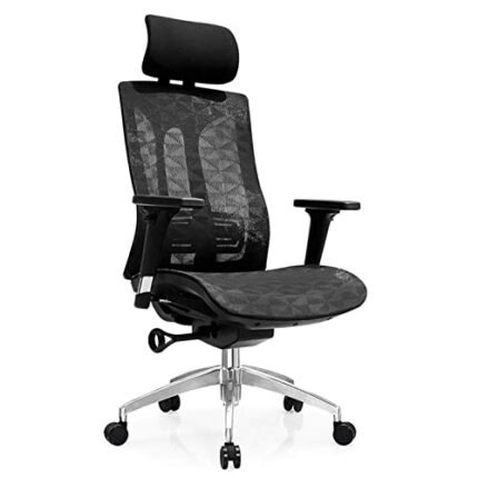 FMXQYH Ergonomic Office Chair, High Back Reclining Mesh Chair with Lumbar Support, Home Office Desk Chair Swivel Computer Task Chair with Adjusta