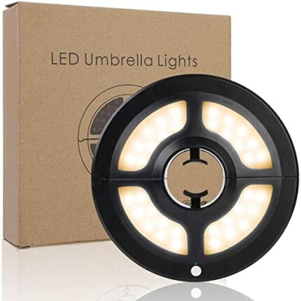 SUPERNIGHT Patio Umbrella Light, Warm White 2 Brightness Modes Cordless 36 LED Lights at 220 lux - 3 x AA Battery Operated, Umbrella Pole Light f