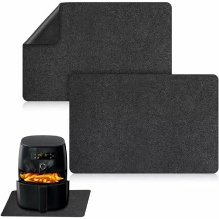 2Pcs Heat Resistant Mat for Air Fryer,BetterJonny Kitchen Countertop Protector Mat, Non-Slip Appliance Moving,Mat Kitchen Appliance Sliders Funct