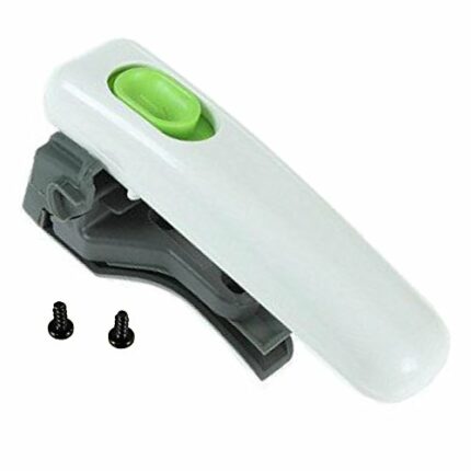 SPARES2GO Handle with Screws Compatible with Tefal Fits Actifry Fryer (White Handle, Green Control Knob Button)