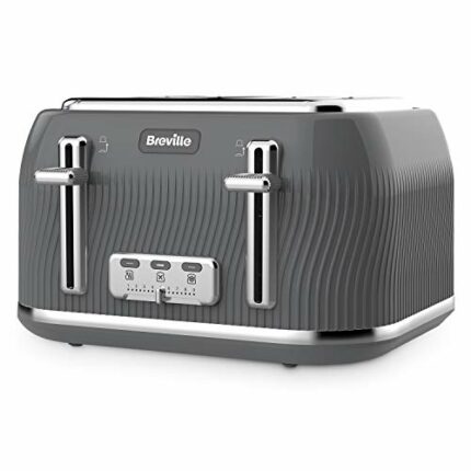 Breville Flow 4-Slice Toaster with High-Lift & Wide Slots | Grey | VTT892