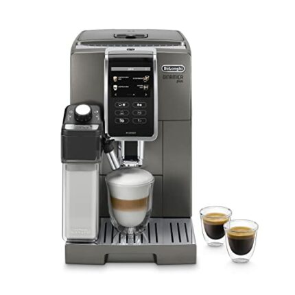 De'Longhi Dinamica Plus ECAM370.95.T, Automatic Bean to Cup Coffee Machine, LatteCrema Hot Milk Frother, Smart One Touch Technology, App, 3.5" To