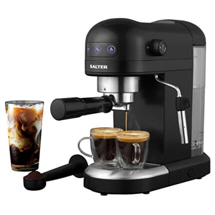 Salter Professional EK5240BO Espirista Coffee Machine - Milk Frothing Wand, 1.4 L, For Ground Coffee, Single and Double Function, Touch Panel But