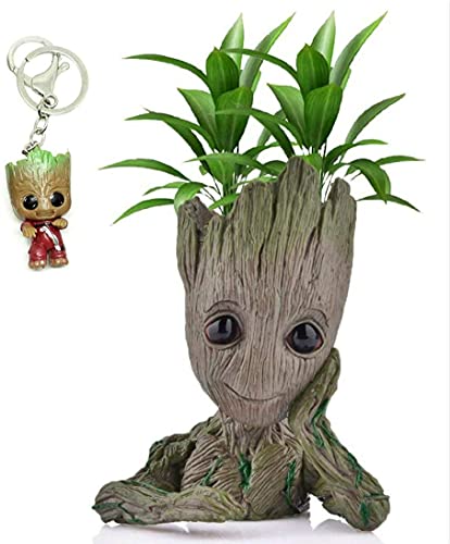 Udream Groot Plant Pot Flowerpot Baby Groot Figures Cute Model, Succulent Planter Cute Green Plants Flower Pot with Hole Groott Pen Holder