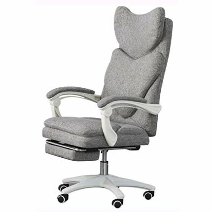 WALNUT High-Back Executive Swivel Office Desk Chair with Ribbed Upholstery - White, Lumbar Support, Modern Style, Certified