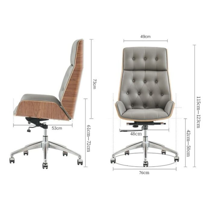 WALNUT Executive Massage Ergonomic Swivel High Back Thick Cushion PU Leather Office Chair