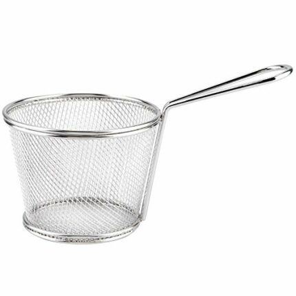 Round Wire Fry Basket,Mini Stainless Steel Chips Deep Fry Baskets Food Presentation Strainer Potato Cooking Tool,for Cafe Restaurant Your Home