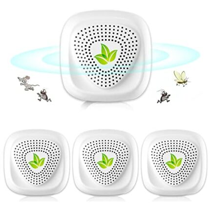 Ultrasonic Pest Repeller Insect Repellent, Efficient Repelling Spider, Mosquitoes, Mouse, Cockroach and Other Rodents, 100% Safe (4 Packs)