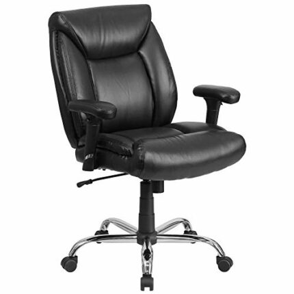 Flash Furniture Hercules Series Big & Tall 400 lb. Rated Swivel Ergonomic Task Office Chair with Deep Tufted Seating and Adjustable Arms, Metal,