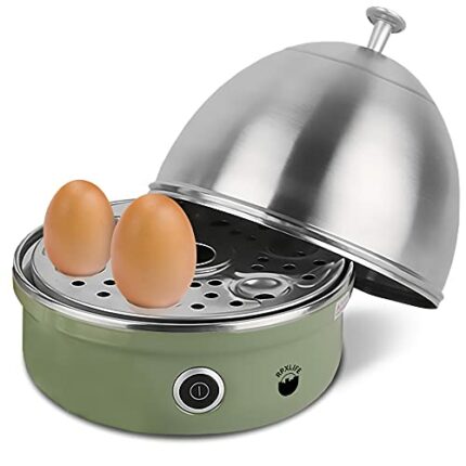 RPXLIFE Premium Egg Boiler Cooker Steamer - Perfect for Soft Medium & Poached Hard Boiled Eggs Omelette Maker - Free Measuring Water Cup - Stainl